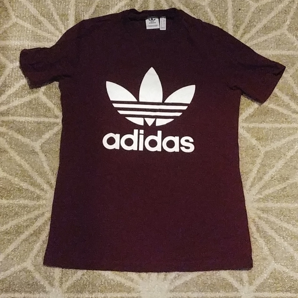 Maroon adidas tee